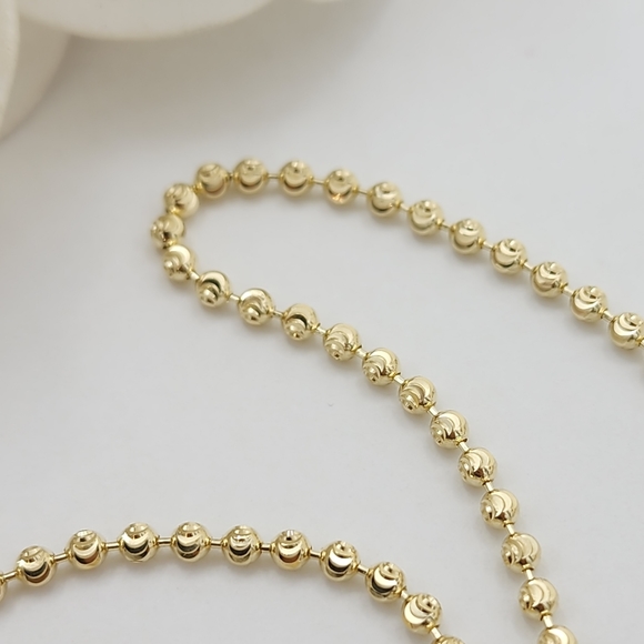 Solid 14k Gold Moon Cut Chain - 22 Inches - Picture 4 of 6